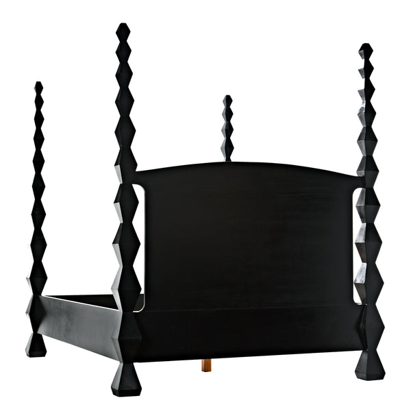 Brancusi Bed, Queen, Hand Rubbed Black