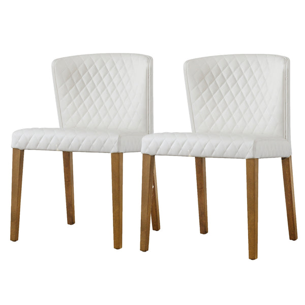 Albie Diamond Stitching Chair In Danburry White