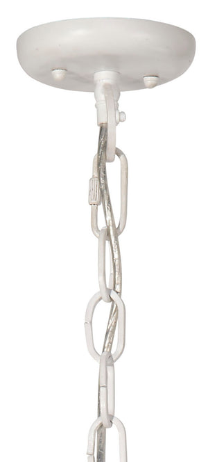 Clamshell Wood Beaded 4-Light Small Chandelier