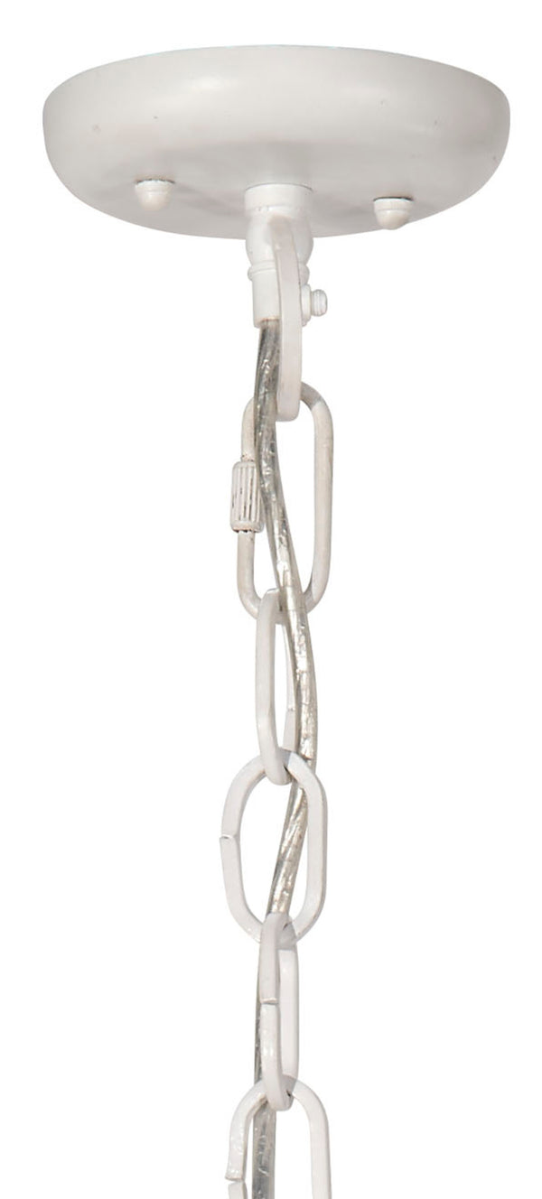 Clamshell Wood Beaded 4-Light Small Chandelier