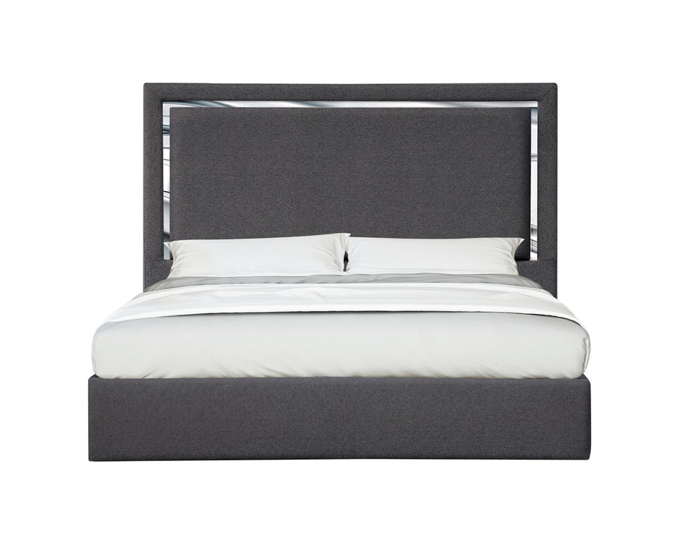 Monet Queen Bed in Charcoal