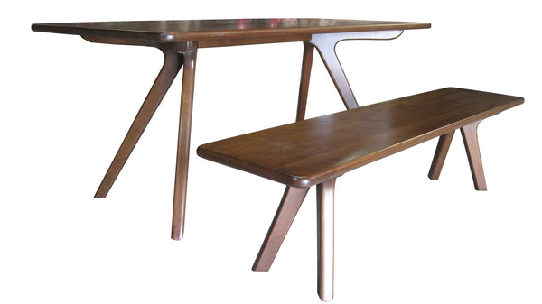 charles bench in natural beechwood and walnut fini