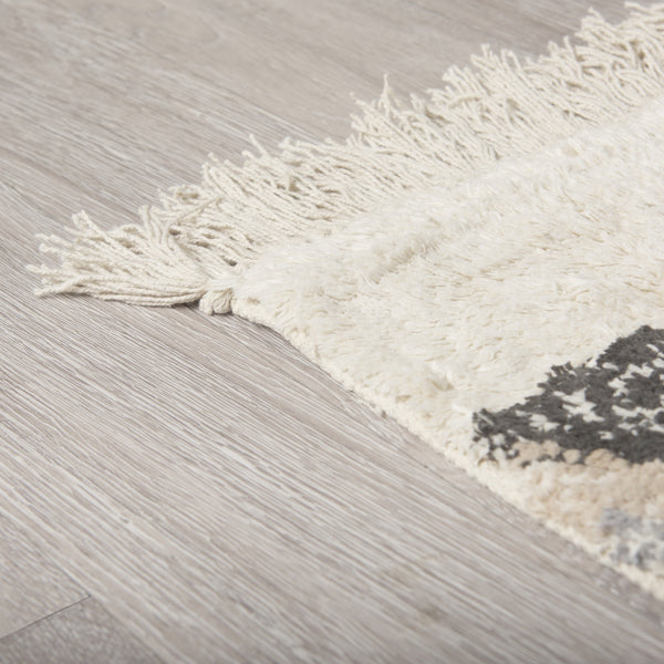 Carla 5x8 Earthy Neutrals Patterned Cotton Area Rug