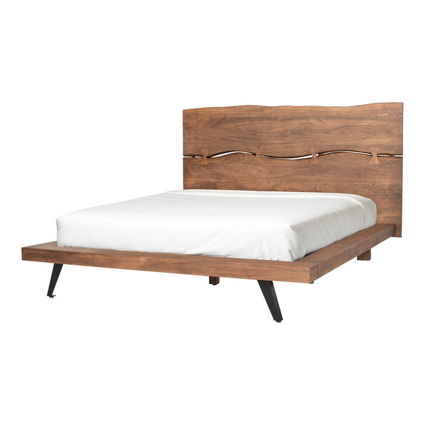 Madagascar King Platform Bed in Brown Acacia
