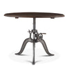 Industrial Loft 48-Inch Adjustable Crank Round Table with Reclaimed Teak Top