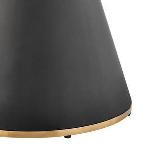 Geneva KD Ceramic Top 51" Round Dining Table w/ Gold Trim, Marble/Black  