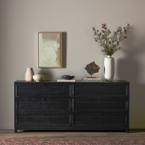 Millie 6 Drawer Dresser In Drifted Matte Bl