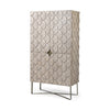 Excelsior II 68.1" H Light Brown Wood Gold Iron Base Storage Cabinet