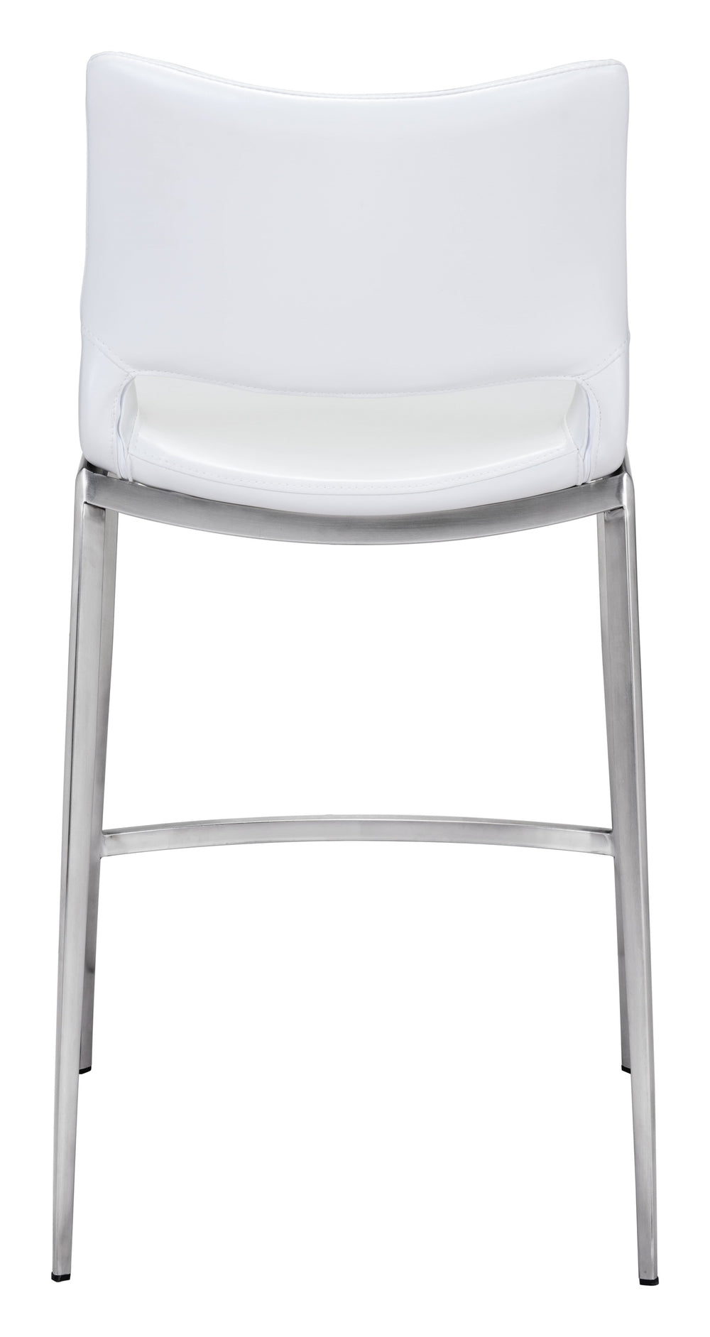 Ace Counter Stool (Set of 2) White & Silver