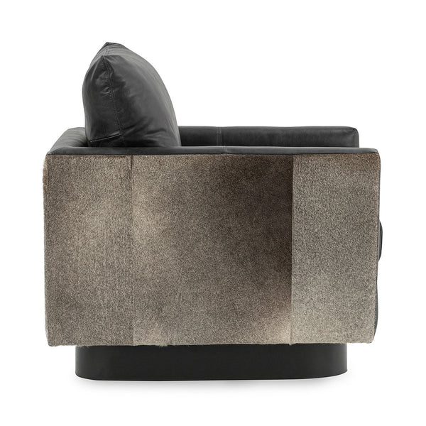 Lathe Hide Accent Chair with Gold Base - Rustic Shadow