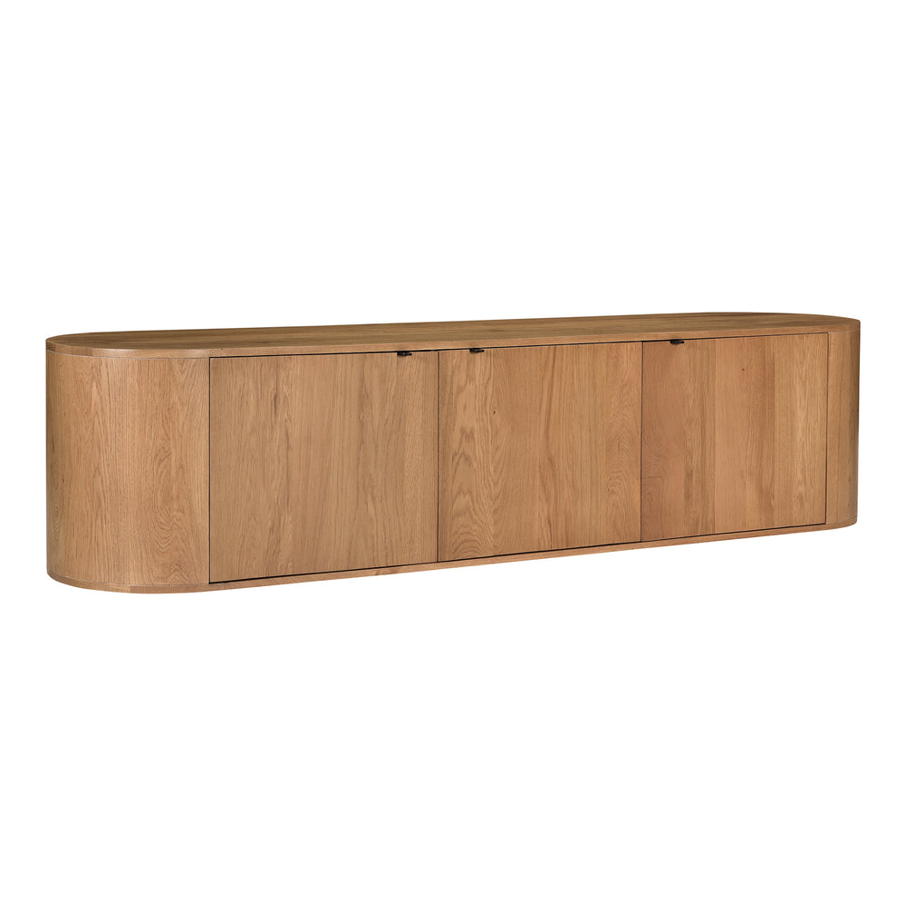 Theo Media Bench in Natural Oak