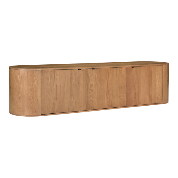 Theo Media Bench in Natural Oak