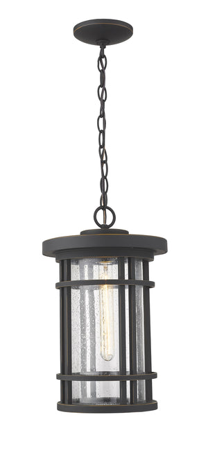 Jordan 1 Light Outdoor Chain Mount Ceiling Fixture in Oil Rubbed Bronze Finish