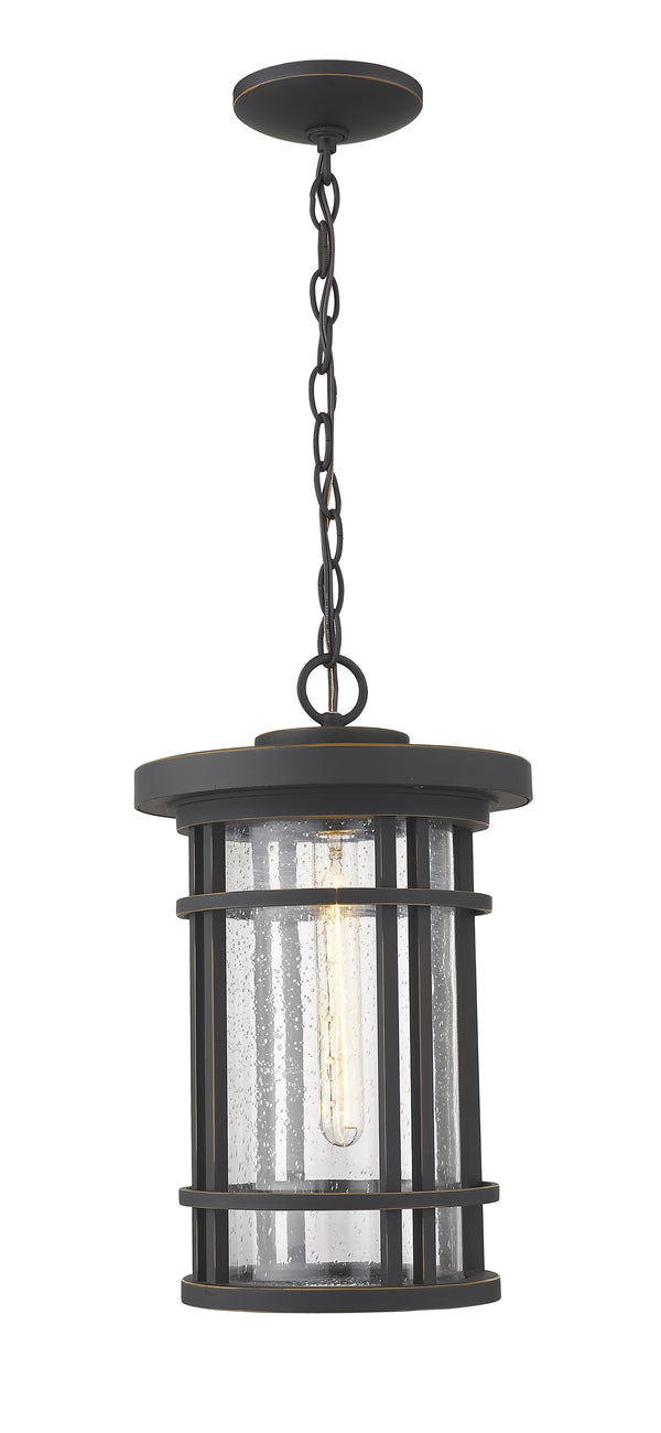 Jordan 1 Light Outdoor Chain Mount Ceiling Fixture in Oil Rubbed Bronze Finish