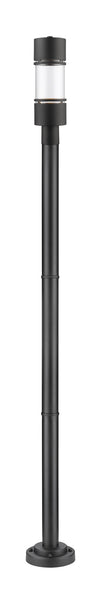 Luminata 1 Light Outdoor Post Mounted Fixture in Black Finish
