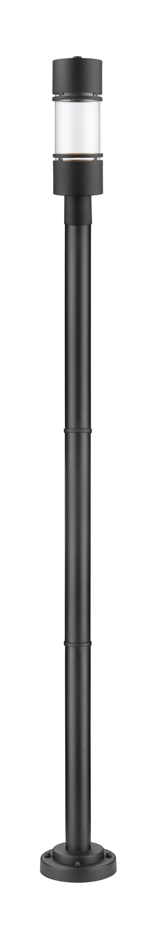 Luminata 1 Light Outdoor Post Mounted Fixture in Black Finish