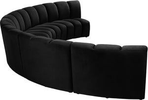 Lynda 5pc. Modular Sectional In Black Velvet