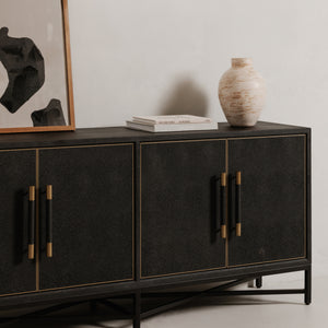 Mako Sideboard in Black Oak with Gold Accents