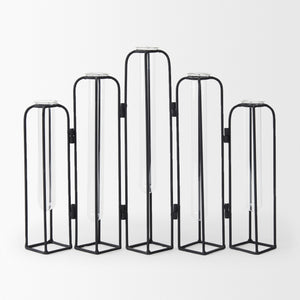 Mila 13.4L x 2.5W x 11.0H Metal and Glass Decorative Accent
