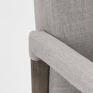 Palisades Grey Fabric Wrap Brown Wooden Frame Dining Chair