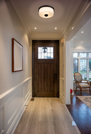 Arlington 2 Light Flush Mount in Matte Black Finish