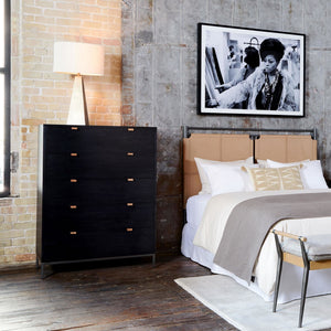 Trey 5 Drawer Dresser - Black Wash Poplar