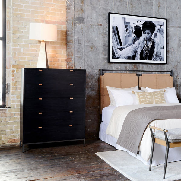 Trey 5 Drawer Dresser - Black Wash Poplar