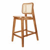 Maury Wood Counter Stool w/ Rattan, Natural