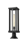 Glenwood 1 Light Outdoor Pier Mounted Fixture in Black Finish