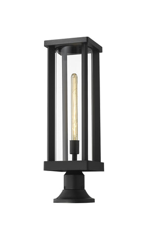 Glenwood 1 Light Outdoor Pier Mounted Fixture in Black Finish
