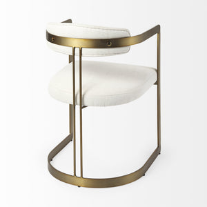 Hollyfield 20.5 x 21.3 x 29.5 Cream Fabric Seat W/ Gold Iron Frame Dining Chair