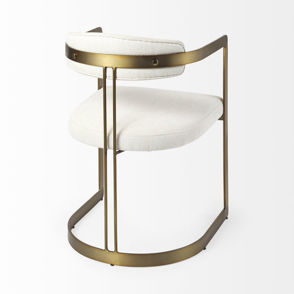 Hollyfield 20.5 x 21.3 x 29.5 Cream Fabric Seat W/ Gold Iron Frame Dining Chair