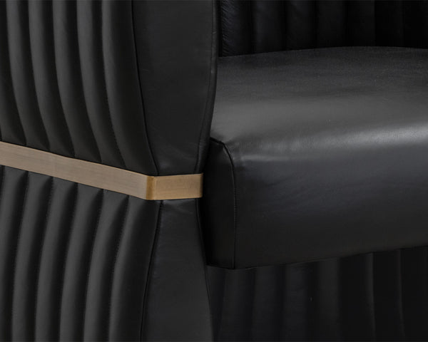 TRYOR LOUNGE CHAIR - VINTAGE BLACK NIGHT LEATHER