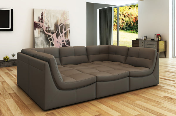 Miley 6 Pc Set in Grey Bonded Leather