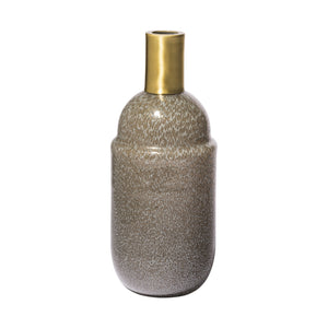 Toba II Tall Brown/Gold Spotted Gourd Style Vase