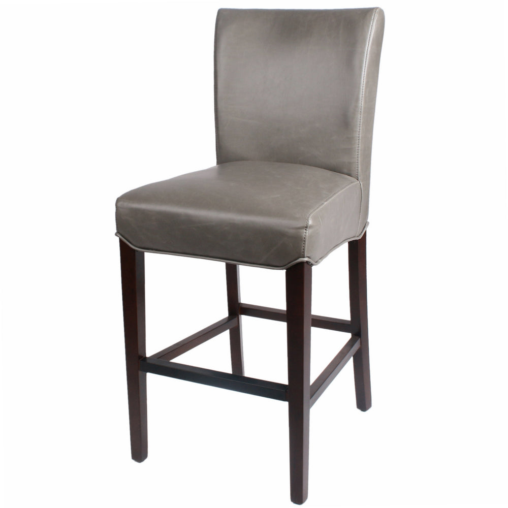 Milton Bonded Leather Counter Stool Wenge Legs In Vintage Gray