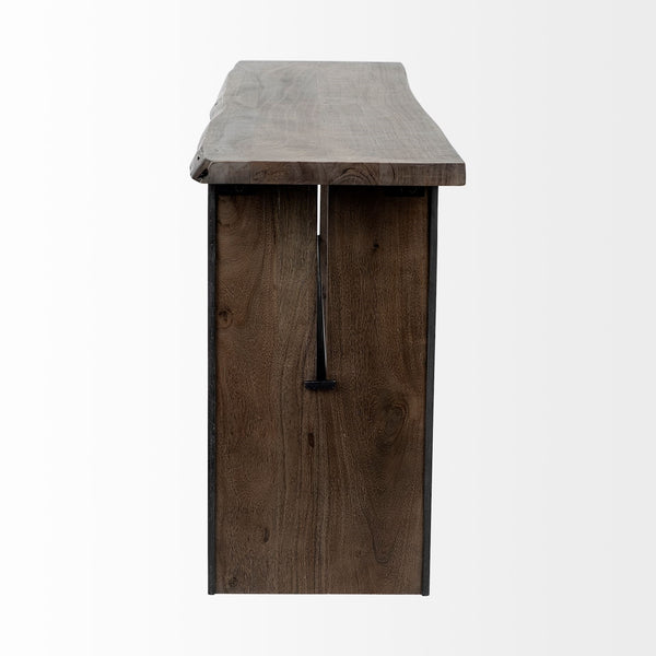 Ledger II 70L x 17W x 30H Live-Edge Wooden Brown Console Table