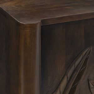 Ledro Solid Mango Wood Cabinet with Carvings