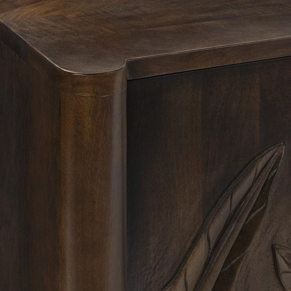 Ledro Solid Mango Wood Cabinet with Carvings