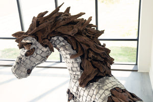 Mustang Horse Armored Sculpture, Standing