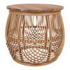 Arlo Rattan Side/ End Table w/ Wood Top, Honey