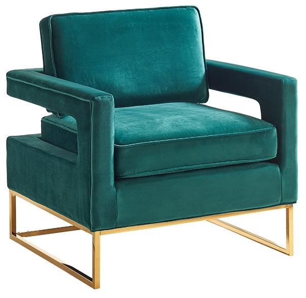Alfonso Accent Chair In Green Velvet