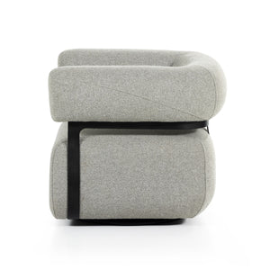 Gareth Swivel Chair In Torrance Silver