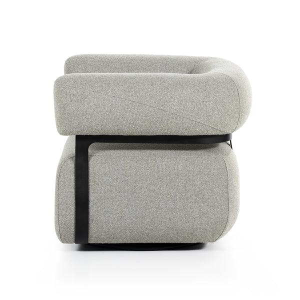 Gareth Swivel Chair In Torrance Silver