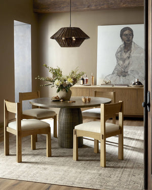 Mccarthy Pendant In Brown Rattan And Antiqued Iron