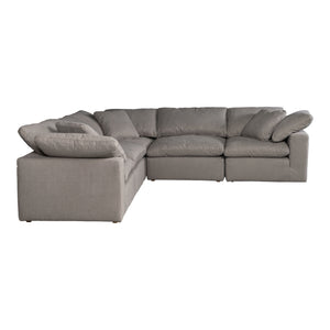 Moe's Terra Classic L-Shaped Modular Sectional in Light Grey