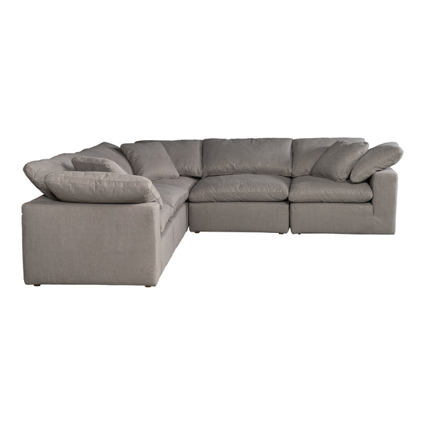 Moe's Terra Classic L-Shaped Modular Sectional in Light Grey
