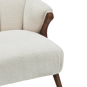 Florence Fabric Accent Chair In Shearling Beige