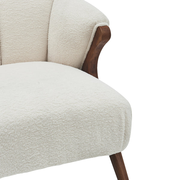 Florence Fabric Accent Chair In Shearling Beige