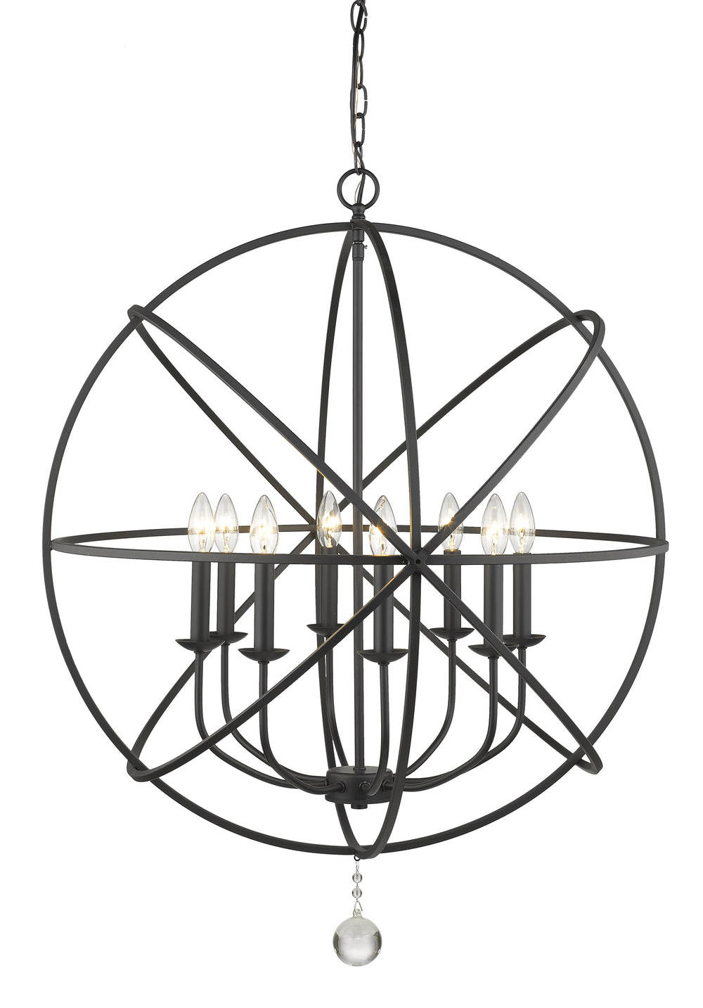 Tull 8 Light Chandelier in Matte Black Finish
